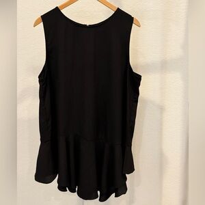 Gibson x Latimer Black Asymmetrical Peplum Tunic Top XL